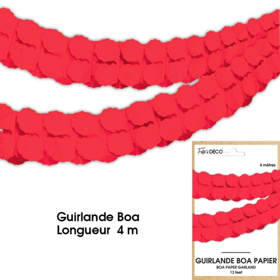 Guirlande Boa Papier rouge